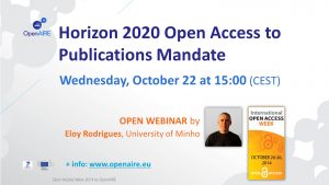 OpenAIRE webinar: Horizon 2020 Open Access to Publications Mandate